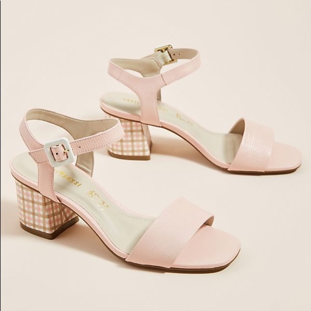 NWT Capelli Rossi Gingham Heeled Sandals